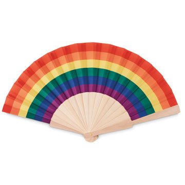 BOWFAN Rainbow wooden hand fan