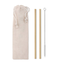 NATURAL STRAW Bamboo Straw w/brush in pouch