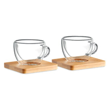 2 double wall espresso glasses