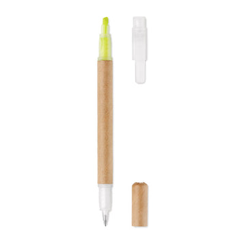 DUO PAPER 2 in 1 carton pen highlighter