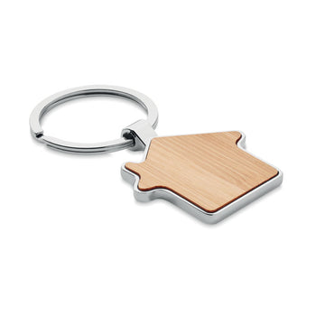 BURNIE House key ring metal bamboo