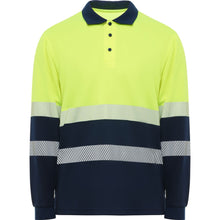 Roly HV9316 - VEGA LS High-visibility long-sleeve polo shirt in technical fabric